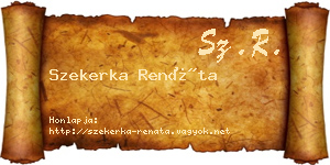 Szekerka Renáta névjegykártya